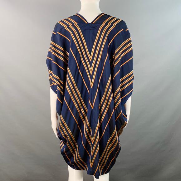 ZERO + MARIA CORNEJO Size M Navy Orange Yellow Stripe Kimono Cardigan - Picture 3 of 5